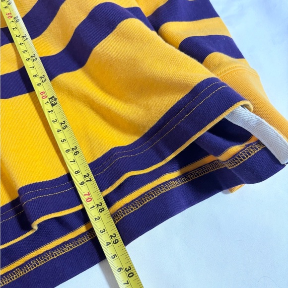 J. Crew Bold Yellow and Purple Striped Rugby Shirt XL - Picture 4 of 5